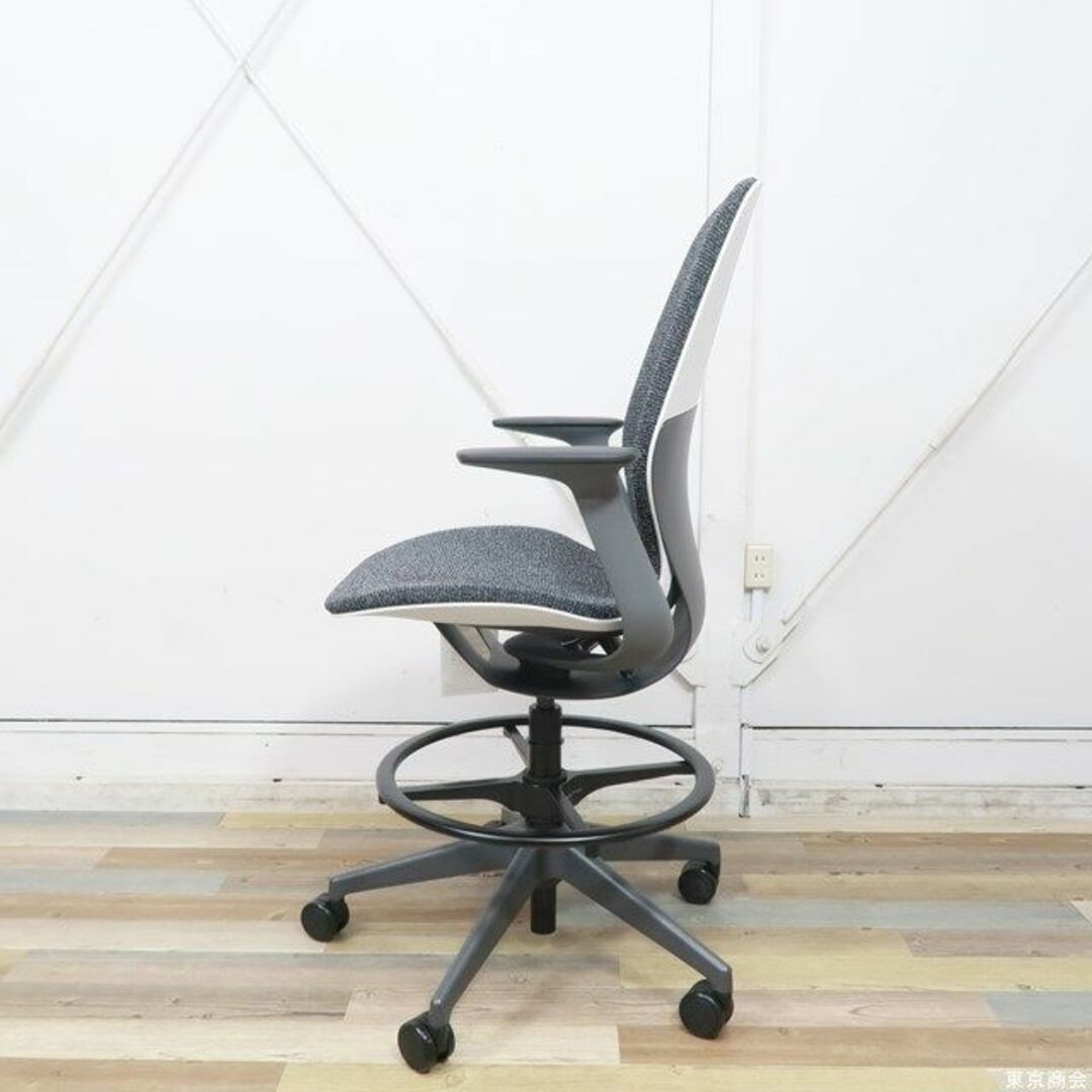 展示品　steelcase　シルク　固定肘　ハイシート　グレー603-883ｍｍ参考価格