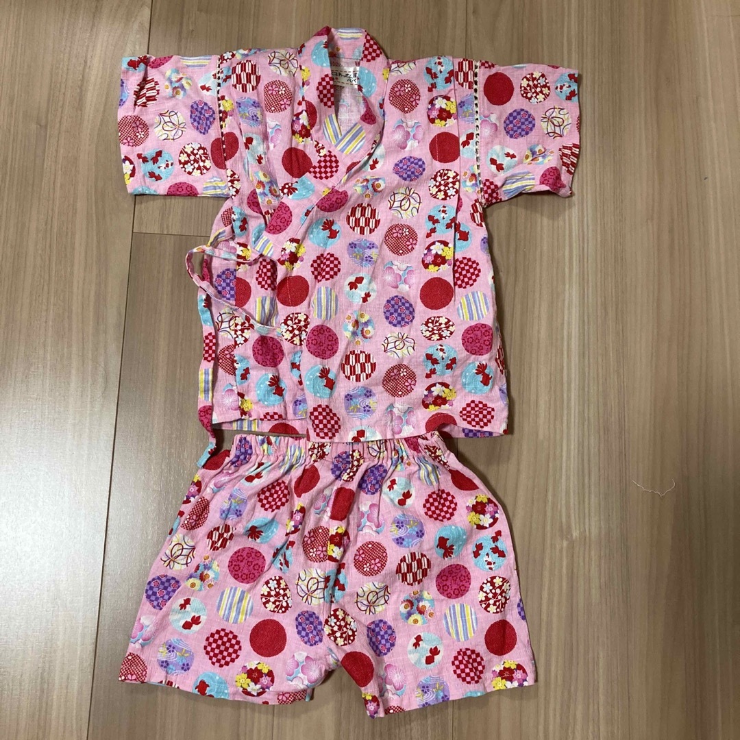 甚平　浴衣　女の子　90cm ピンク キッズ/ベビー/マタニティのキッズ服女の子用(90cm~)(甚平/浴衣)の商品写真