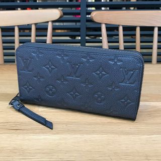 ルイヴィトン(LOUIS VUITTON)の超美品 ルイヴィトン アンプラント ジッピーウォレット ネイビーメタリック 財布(財布)