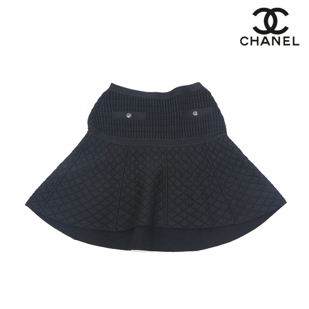 シャネル CHANEL ラメ フレア スカート