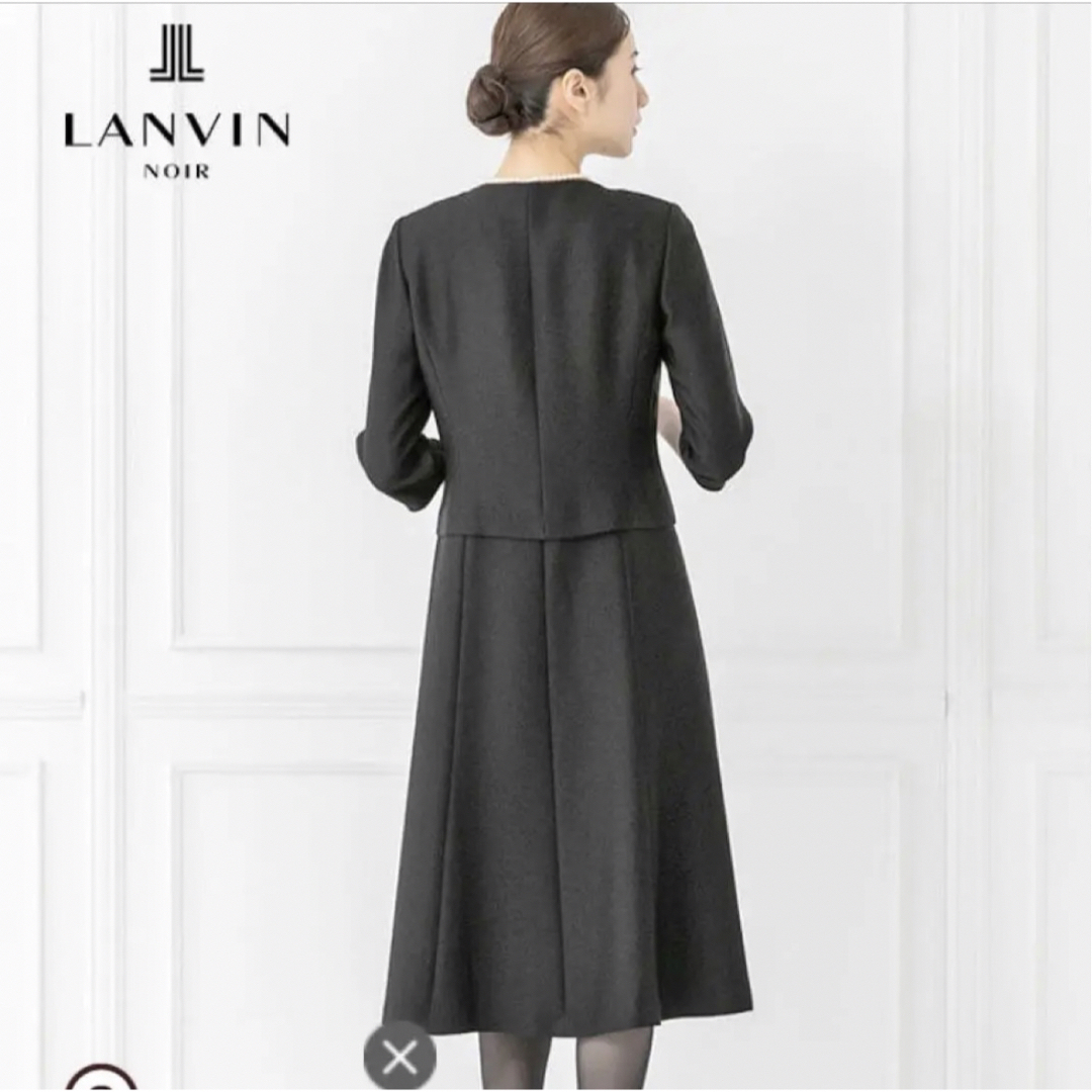 美品 LANVIN ブラックフォーマル ワンピース セットアップ フォーマル L-