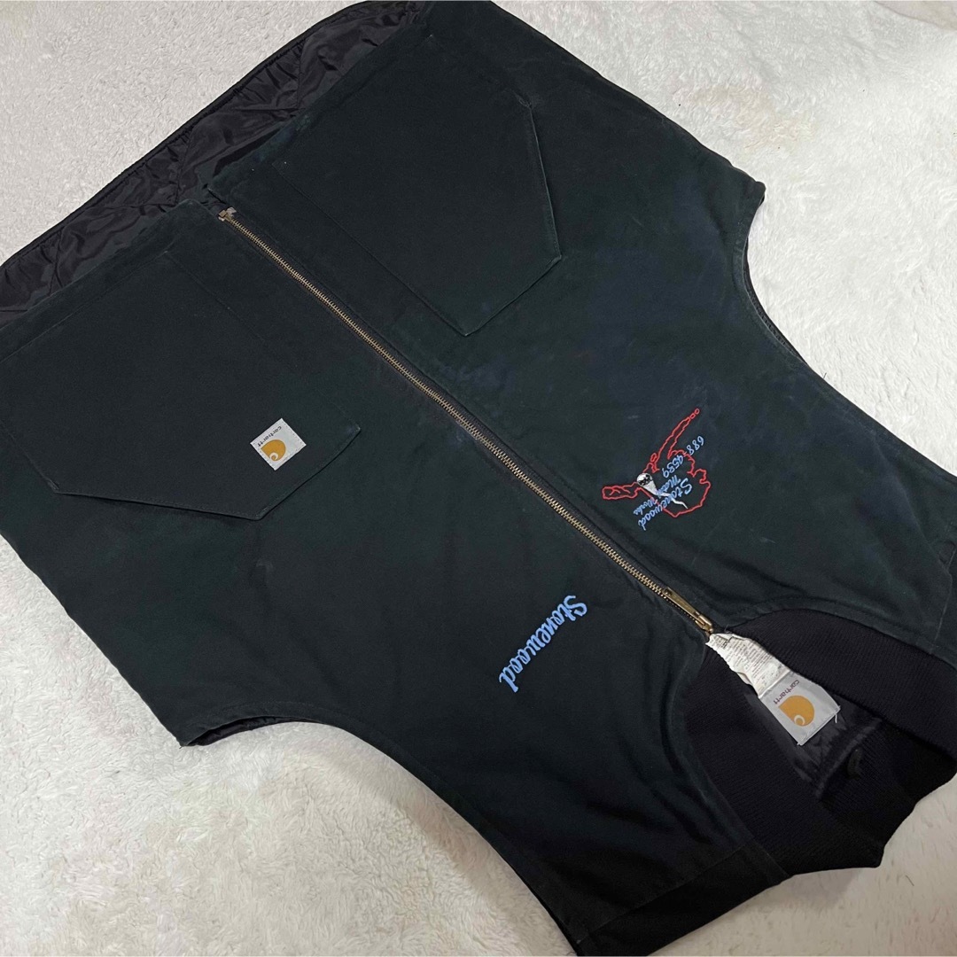 carhartt - 90s carhartt ダックベスト 企業ロゴ刺繍 メンズ XL(大きめ