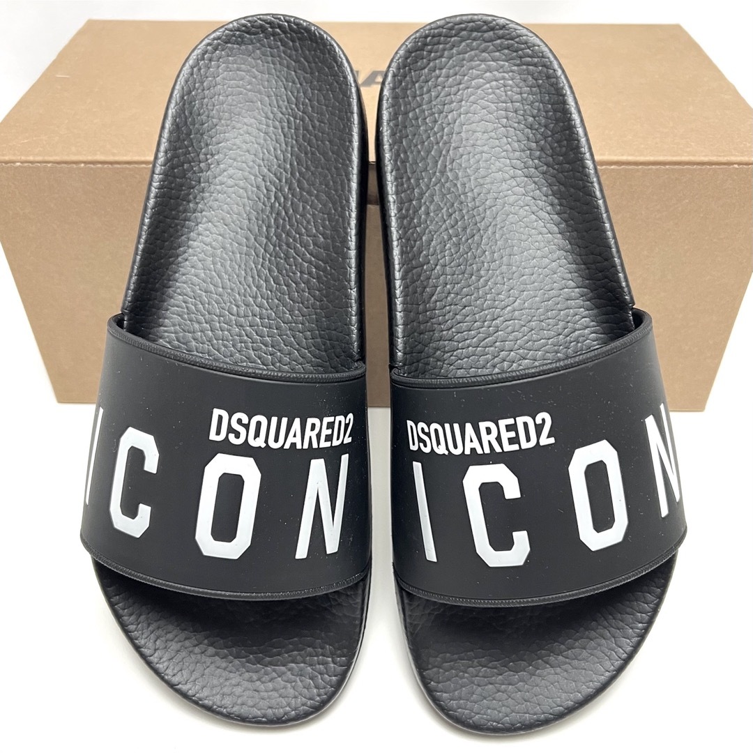 新品 DSQUARED2 サンダル ICON ロゴ 黒 40 ディースクエアード