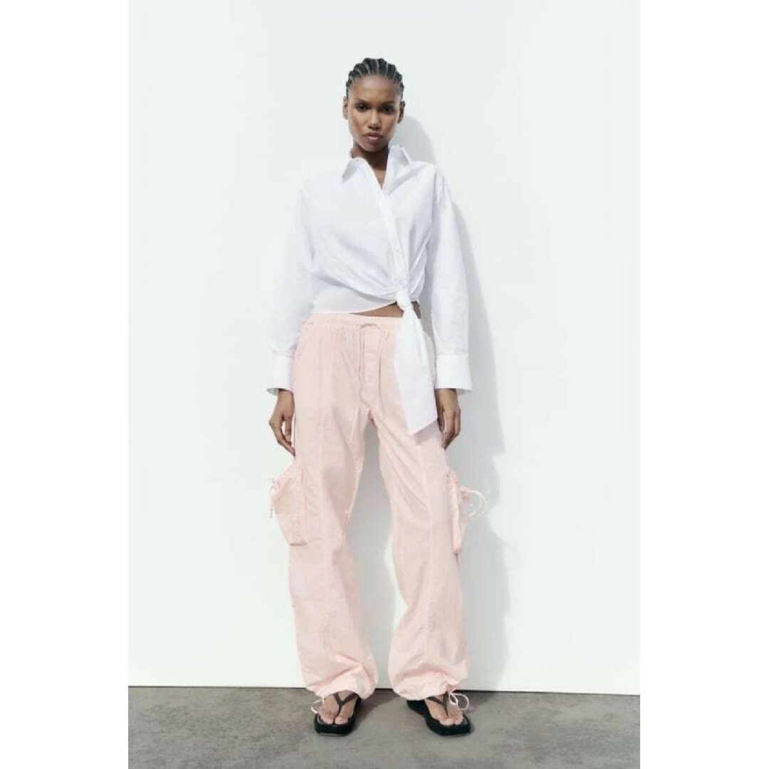 ZARA - ZARA パラシュート パンツ Mサイズ ピンクの通販 by ZARA - ZARA パラシュート パンツ Mサイズ ピンクの通販 by