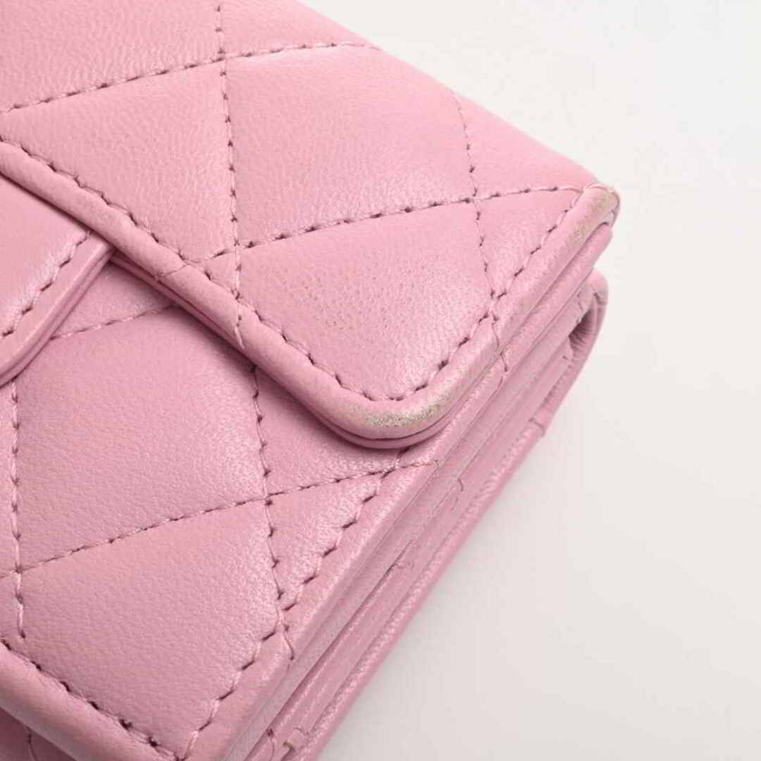 CHANEL シャネル ラムスキン マトラッセ ココマーク 三つ折り