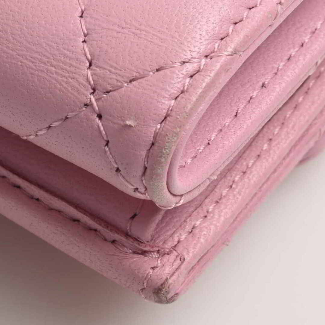 CHANEL シャネル ラムスキン マトラッセ ココマーク 三つ折り