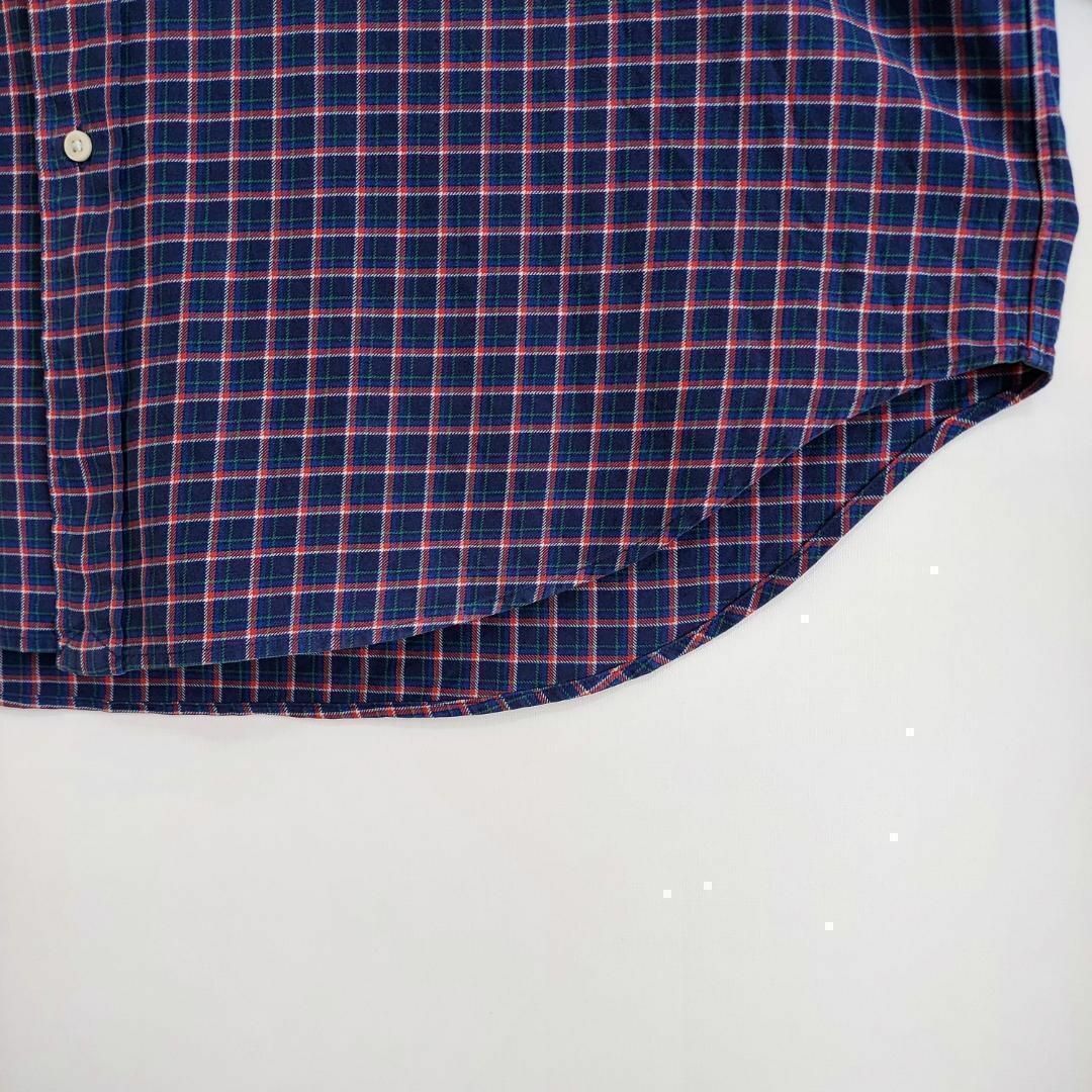 ラルフローレン BDチェックシャツ 2XLT ネイビー紺 グリーン 刺繍ポニー 6