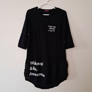 イオン(AEON)のガールズ　女児　カットソー　Tシャツ　チュニック　五分袖(150) 　トップス(Tシャツ/カットソー)