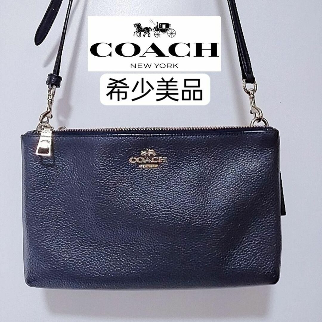 COACH - 希少美品 コーチ ショルダーバッグ ネイビー 本革の+