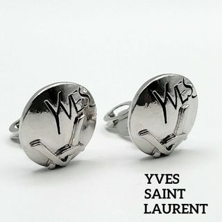 美品】YVES SAINT LAURENT ロゴイヤリング シルバー-