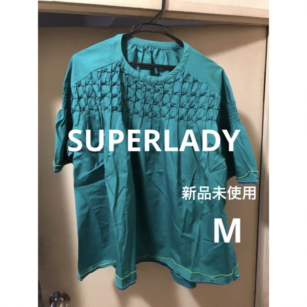 SUPERLADY　スモッキング刺繍Aラインチュニックブラウス　M　新品未使用 レディースのトップス(チュニック)の商品写真