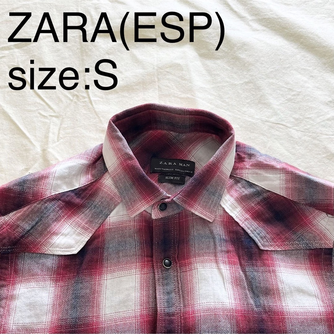 ZARA(ESP)オンブレチェックウエスタンシャツ