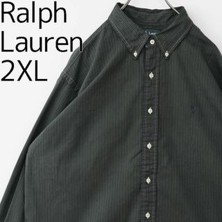 Ralph Lauren - ラルフローレン BDストライプ ブラックシャツ 後染め
