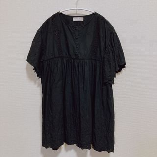 ザラキッズ(ZARA KIDS)のZARA kids / レースが可愛い黒ワンピース 152cm(ワンピース)