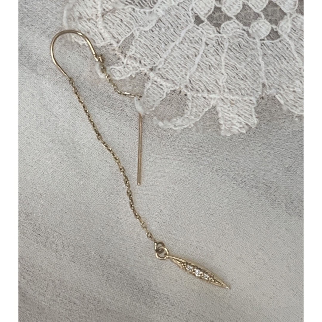 MIZUKI 展示会購入 14K ダイアモンド 片耳 ピアス ロンハーマン-