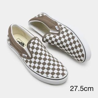 ヴァンズ(VANS)の27.5cm US企画【VANS 】スリッポン チェッカー×ブラウン(スニーカー)