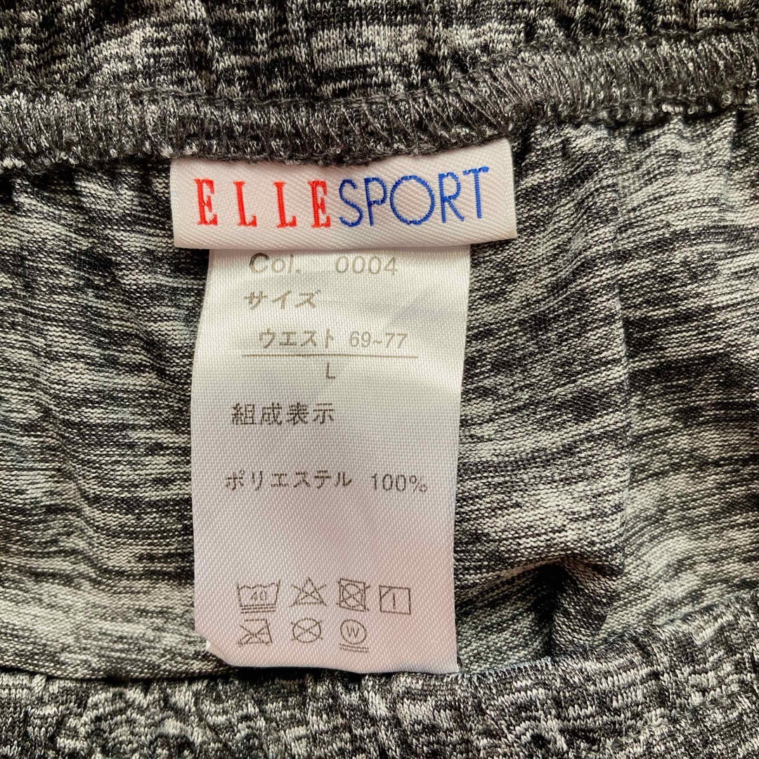 ELLE - ELLE SPORT モザイク柄 ウエストゴム 紐 ショートパンツ 短パン