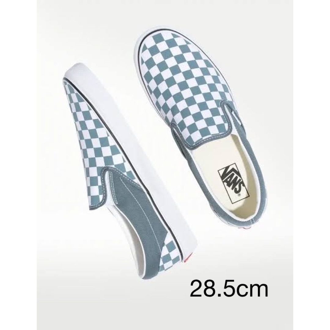 28.5cm US企画【VANS 】スリッポン チェッカー×ミントグリーン