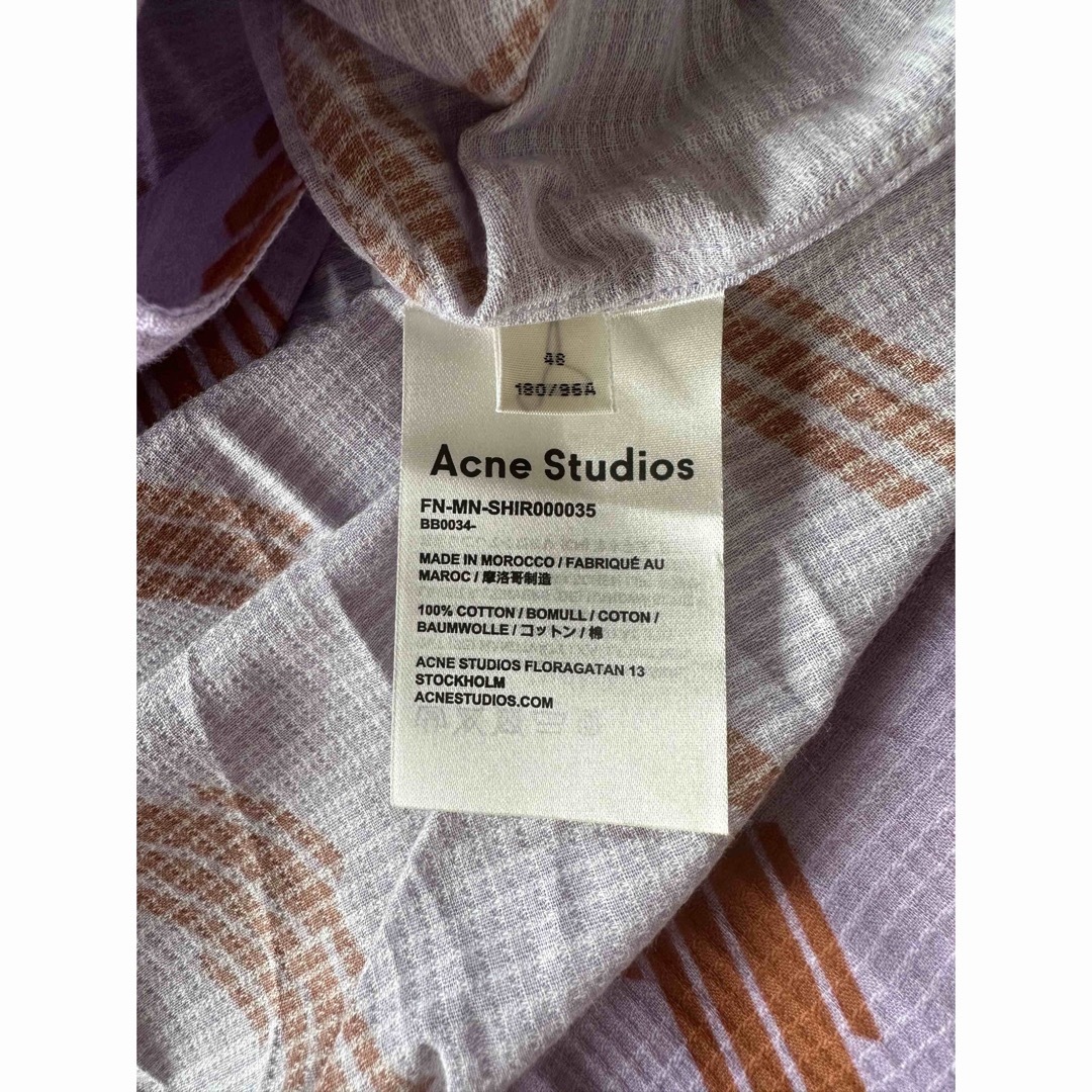 48新品 Acne Studios メンズ プリント 半袖 シャツ アクネ-
