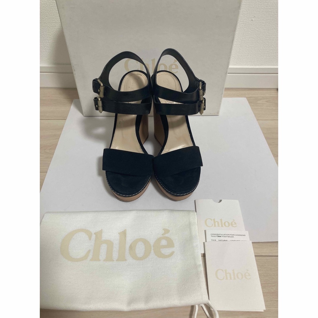 Chloe(クロエ)の【美品】クロエ♡ダブルストラップ ウェッジサンダル 36 レディースの靴/シューズ(サンダル)の商品写真