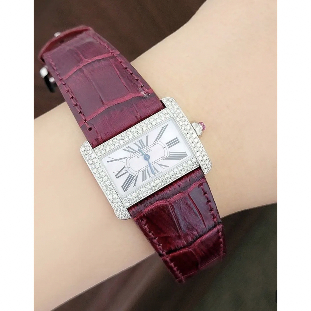 Cartier(カルティエ)の【鑑別書付き】 カルティエ 腕時計 ミニタンクディヴァン ピンクシェル ダイヤ レディースのファッション小物(腕時計)の商品写真