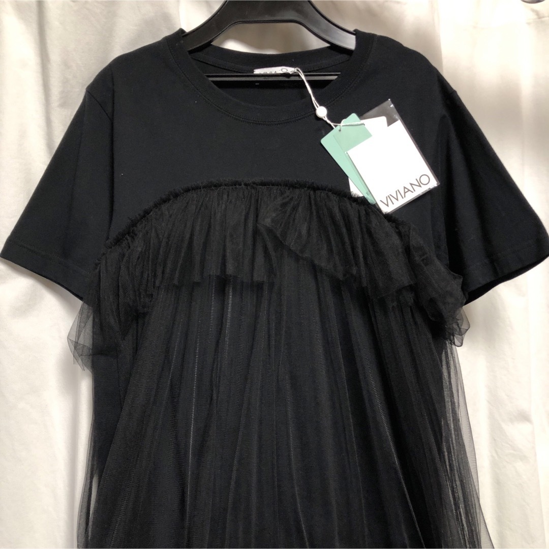 未使用品　VIVIANO TULLE LAYERED LONG TSHIRT