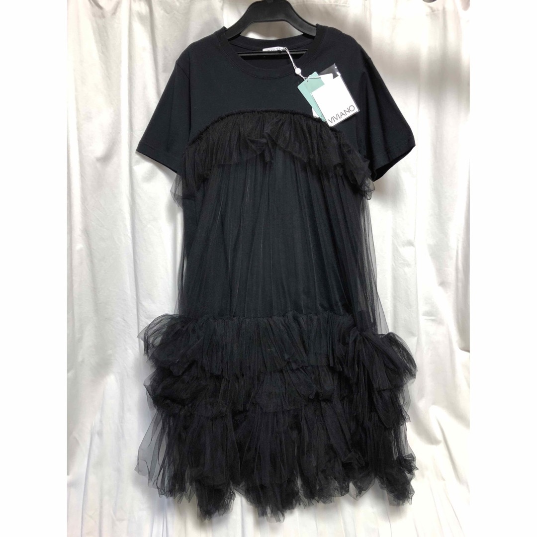 VIVIANO未使用品　VIVIANO TULLE LAYERED LONG TSHIRT