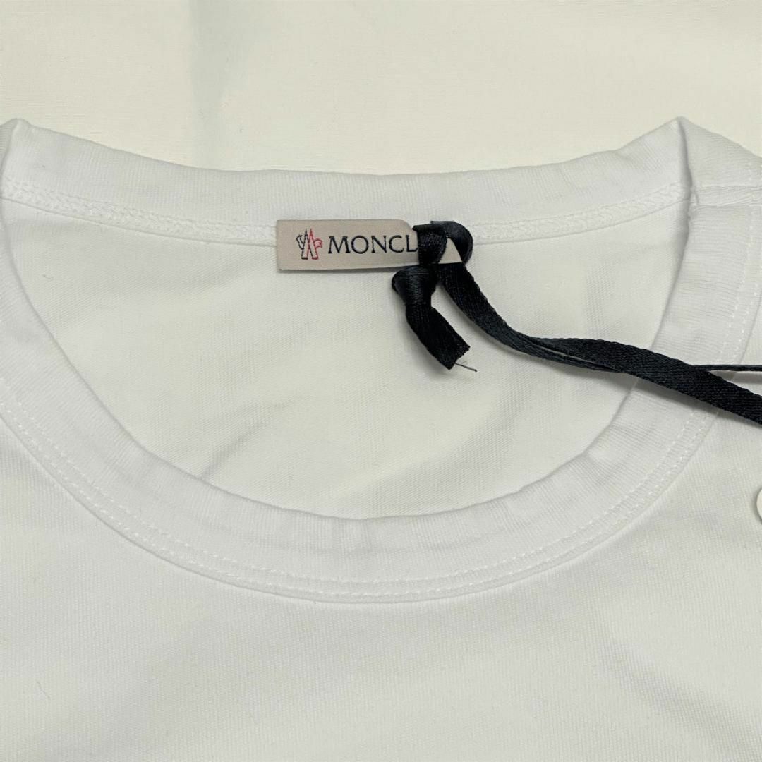 【新品 パリ直営店購入】MONCLER フェルト ロゴ Tシャツ XLサイズ 白