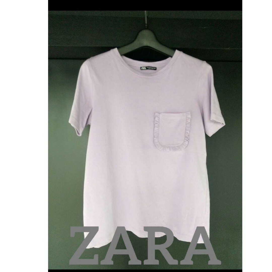 ZARA(ザラ)のZARA フリルポケットTシャツ レディースのトップス(Tシャツ(半袖/袖なし))の商品写真