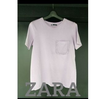 ザラ(ZARA)のZARA フリルポケットTシャツ(Tシャツ(半袖/袖なし))