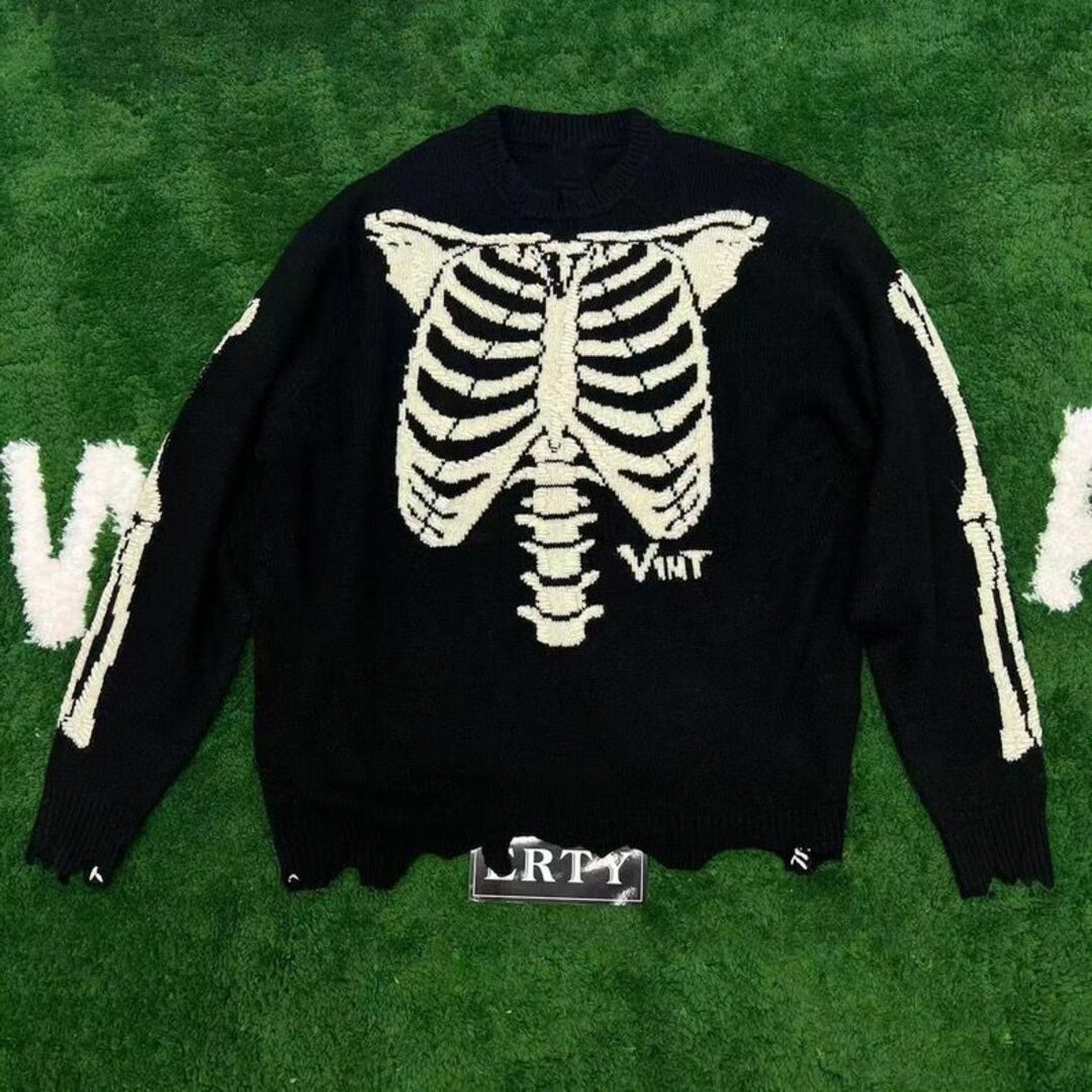 saint michael x VLONE KNIT BONE ブラック L 東京銀座オフライン販売