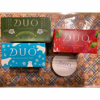 新品　クレンジングバーム　duo あまおう　クール　抹茶　ホワイト　4点セット(クレンジング/メイク落とし)