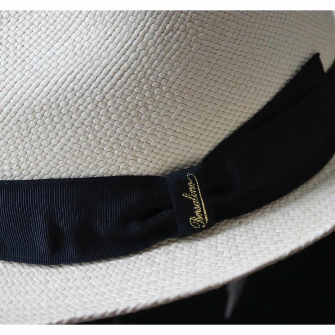 Borsalino(ボルサリーノ)の新品【ボルサリーノ】Panama Quito高級パナマハット 黒リボン 59 メンズの帽子(ハット)の商品写真