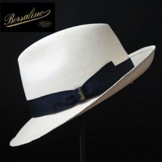 ボルサリーノ(Borsalino)の新品【ボルサリーノ】Panama Quito高級パナマハット 黒リボン 59(ハット)