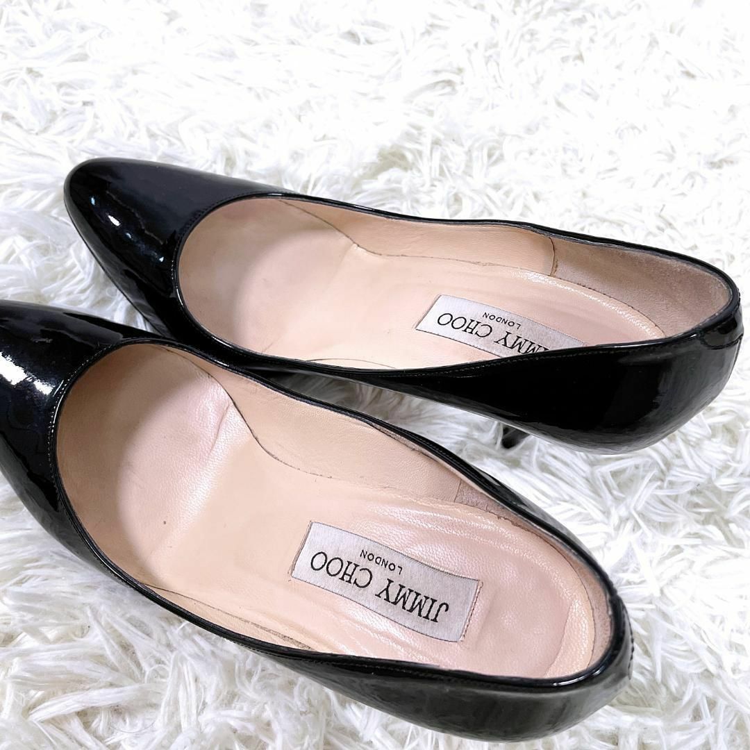 ✨美品・箱付✨ JIMMY CHOO ジミー チュウ エナメルパンプス ブラック-