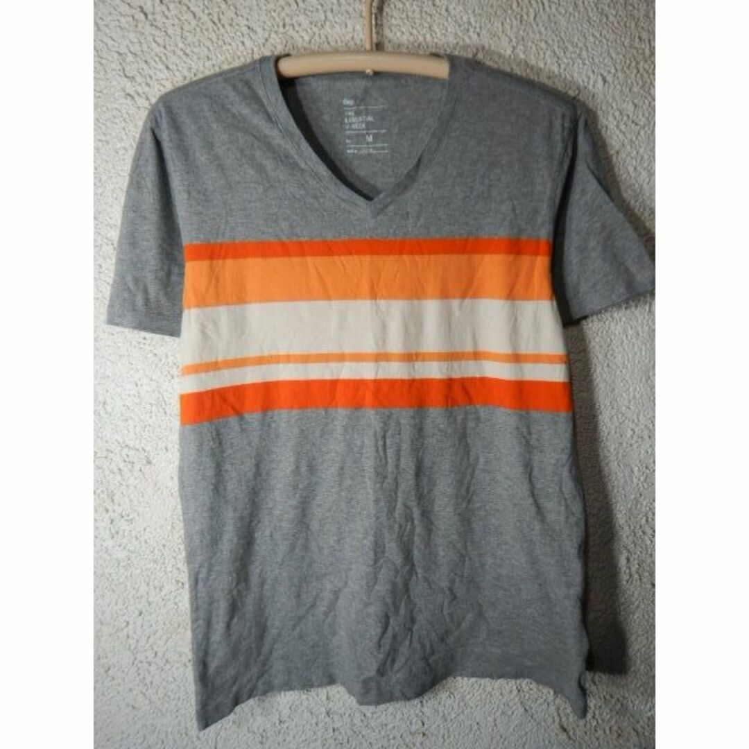 GAP(ギャップ)のo6744　Gap　ギャップ　半袖　vネック　ボーダー　デザイン　tシャツ メンズのトップス(Tシャツ/カットソー(半袖/袖なし))の商品写真