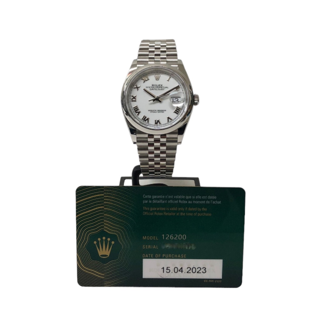 ロレックス ROLEX デイトジャスト36 126200 ホワイト ステンレススチール SS 自動巻き メンズ 腕時計