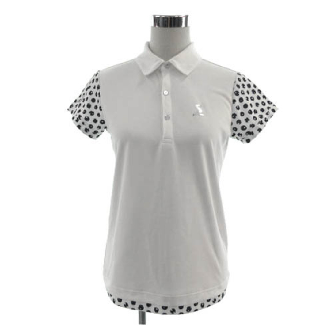 Srixon(スリクソン)のスリクソン SRIXON ポロシャツ 半袖 ロゴ 速乾 ホワイト 白 紺 O スポーツ/アウトドアのゴルフ(ウエア)の商品写真