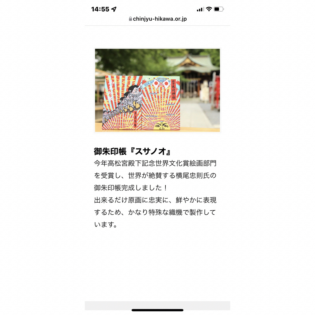 鎮守氷川神社限定！素戔嗚尊御朱印帳 その他のその他(その他)の商品写真