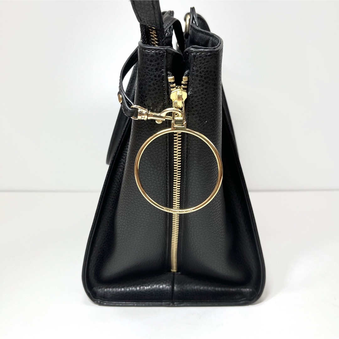 Samantha Thavasa(サマンサタバサ)の極美品　サマンサタバサ　トートバッグ　スプリットレザー　黒　A4収納可 レディースのバッグ(トートバッグ)の商品写真