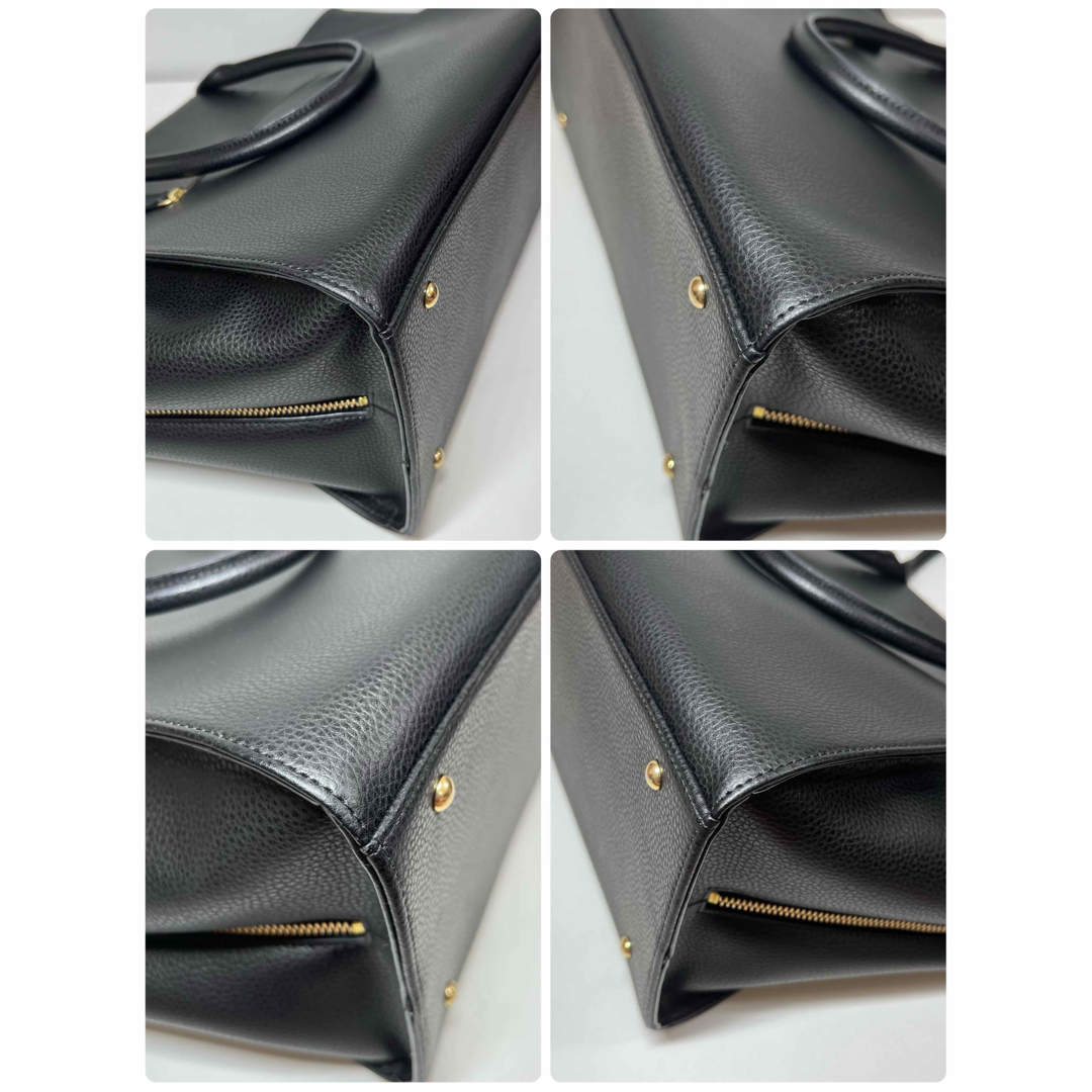 Samantha Thavasa(サマンサタバサ)の極美品　サマンサタバサ　トートバッグ　スプリットレザー　黒　A4収納可 レディースのバッグ(トートバッグ)の商品写真
