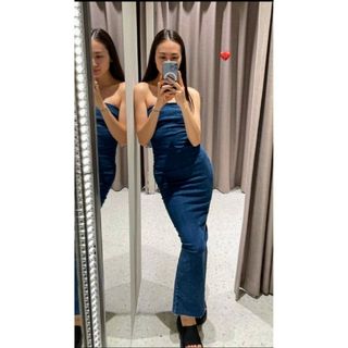 ZARA　ZW ビスチェ デニムワンピース　Sサイズ　ブラック