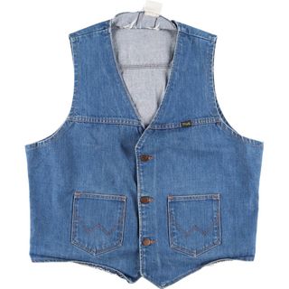 ラングラー(Wrangler)の古着 80年代 ラングラー Wrangler NO-FAULT DENIMS デニムベスト USA製 メンズL ヴィンテージ /eaa355059(ベスト)