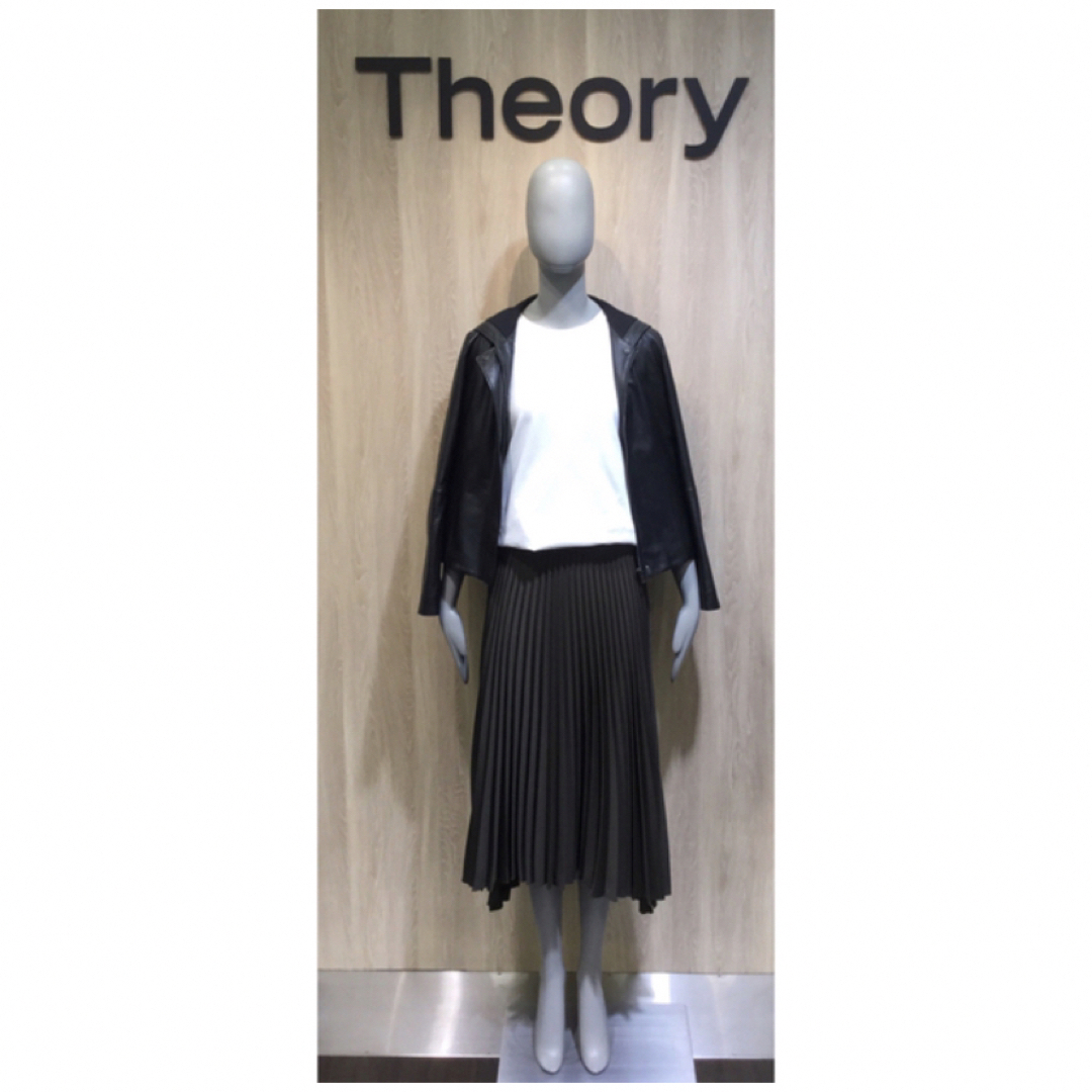 Theory 21ss フード付きレザージャケット