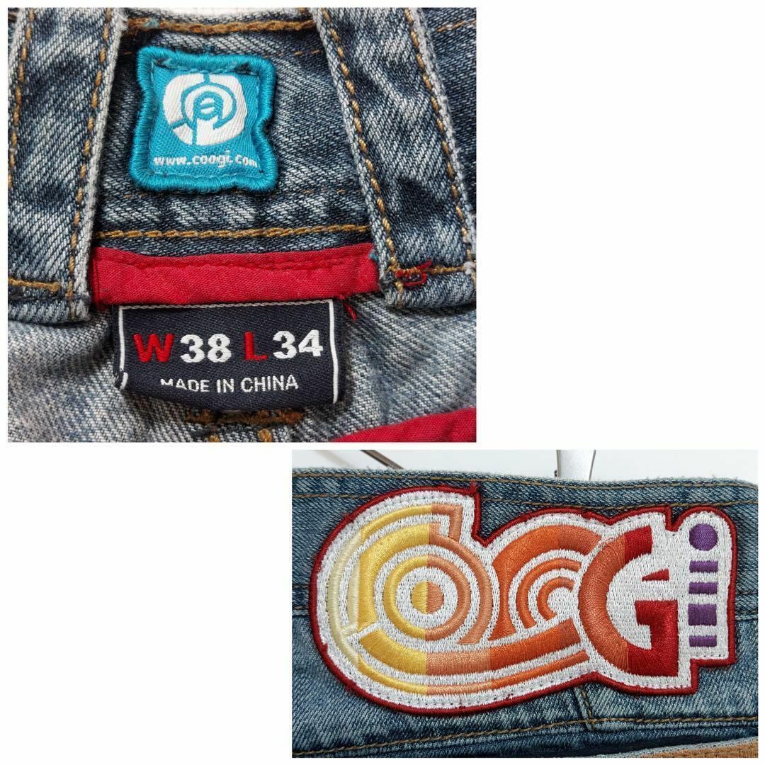 COOGI - W38 COOGI クージー ワイドバギーボトム デニム ポケット刺繍 ...