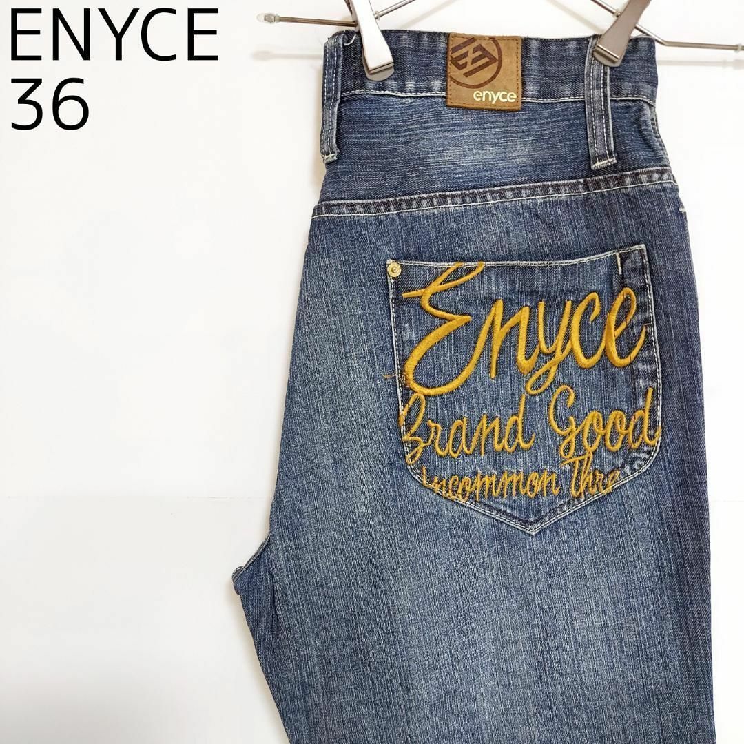 ENYCE - W36 ENYCE エニーチェ ポケットロゴ刺繍 バギーパンツ ブルー