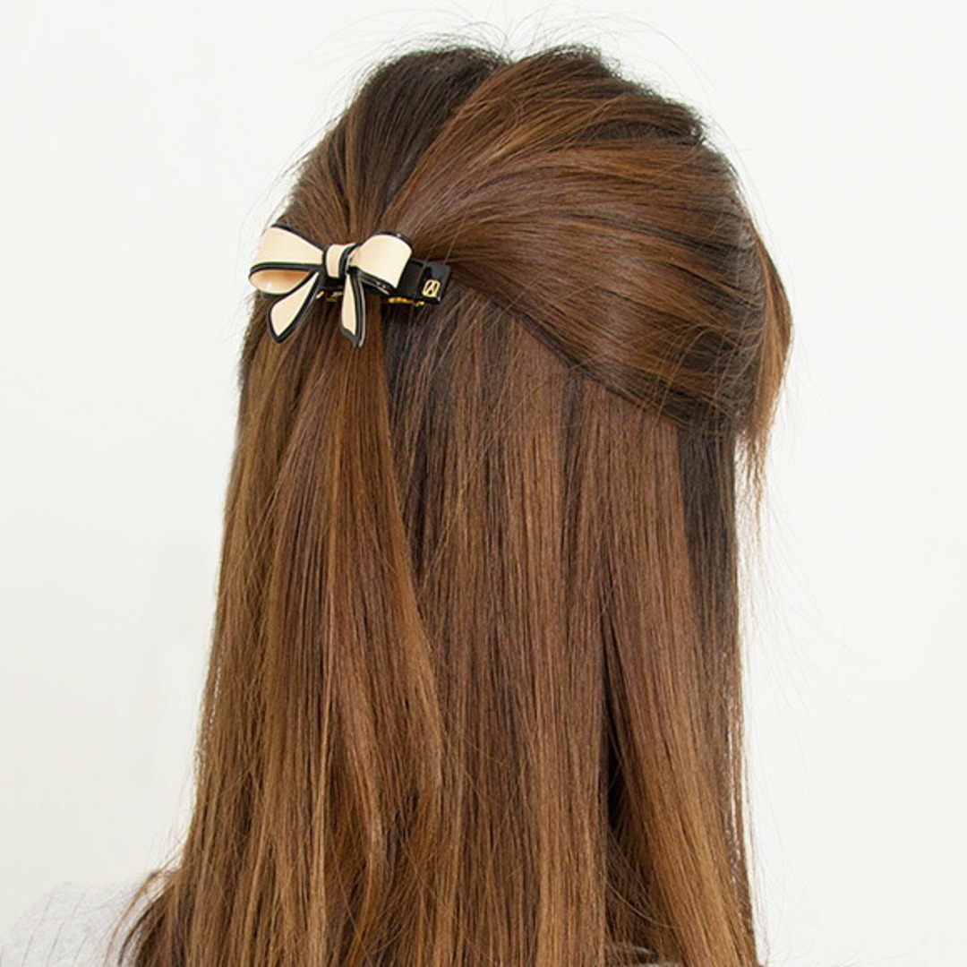 アレクサンドル ドゥ パリ ALEXANDRE DE PARIS バレッタ ライトベージュ×ブラック TENDERLY BARRETTE 6cm  AA6-12688-03 X NOIR【国内配送P】