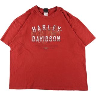 ハーレーダビッドソン(Harley Davidson)の古着 ビックサイズ ハーレーダビッドソン Harley-Davidson モーターサイクル バイクTシャツ USA製 メンズXXXL /eaa355111(Tシャツ/カットソー(半袖/袖なし))