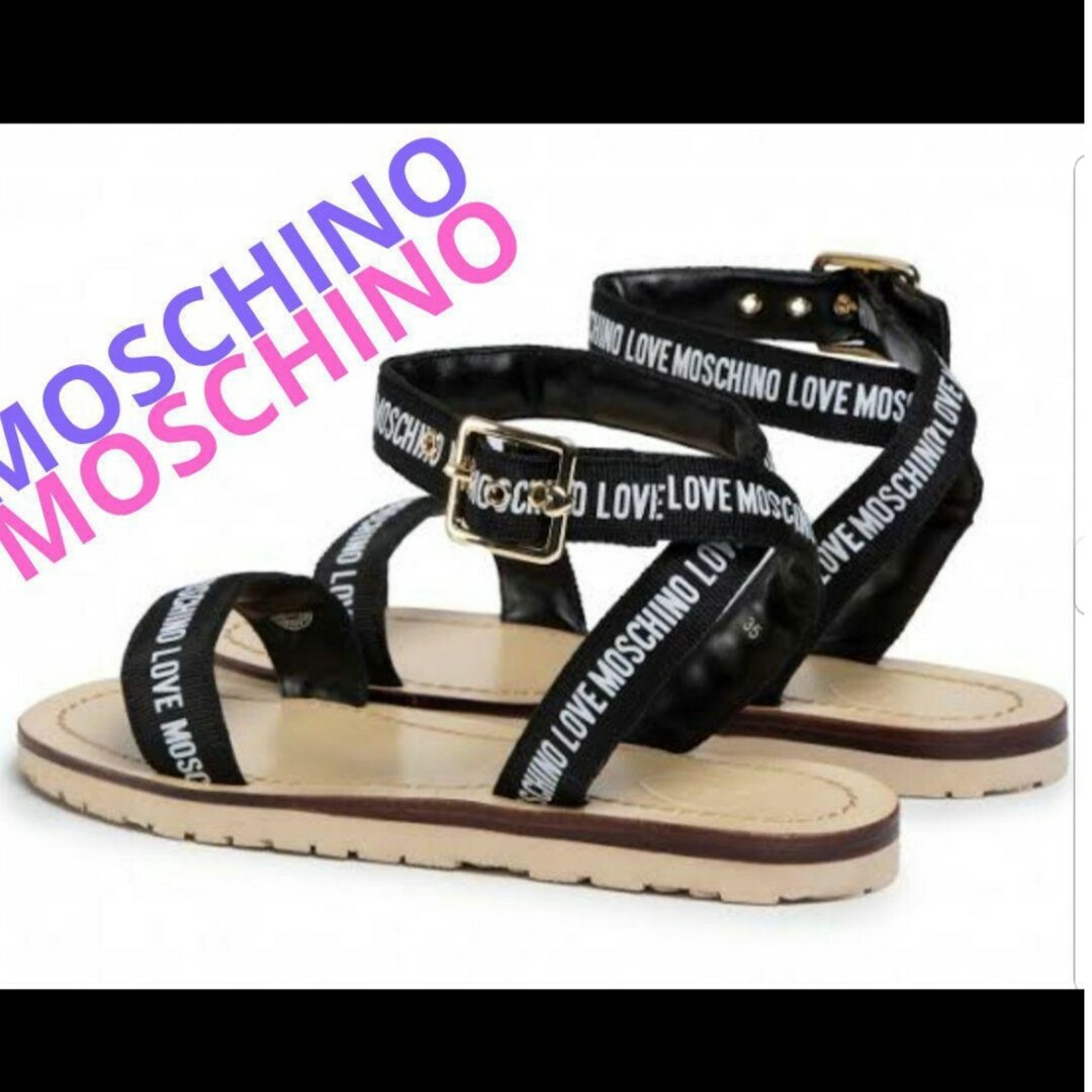 日本未発売LOVE MOSCHINO モスキーノ　ブランドロゴストラップサンダル