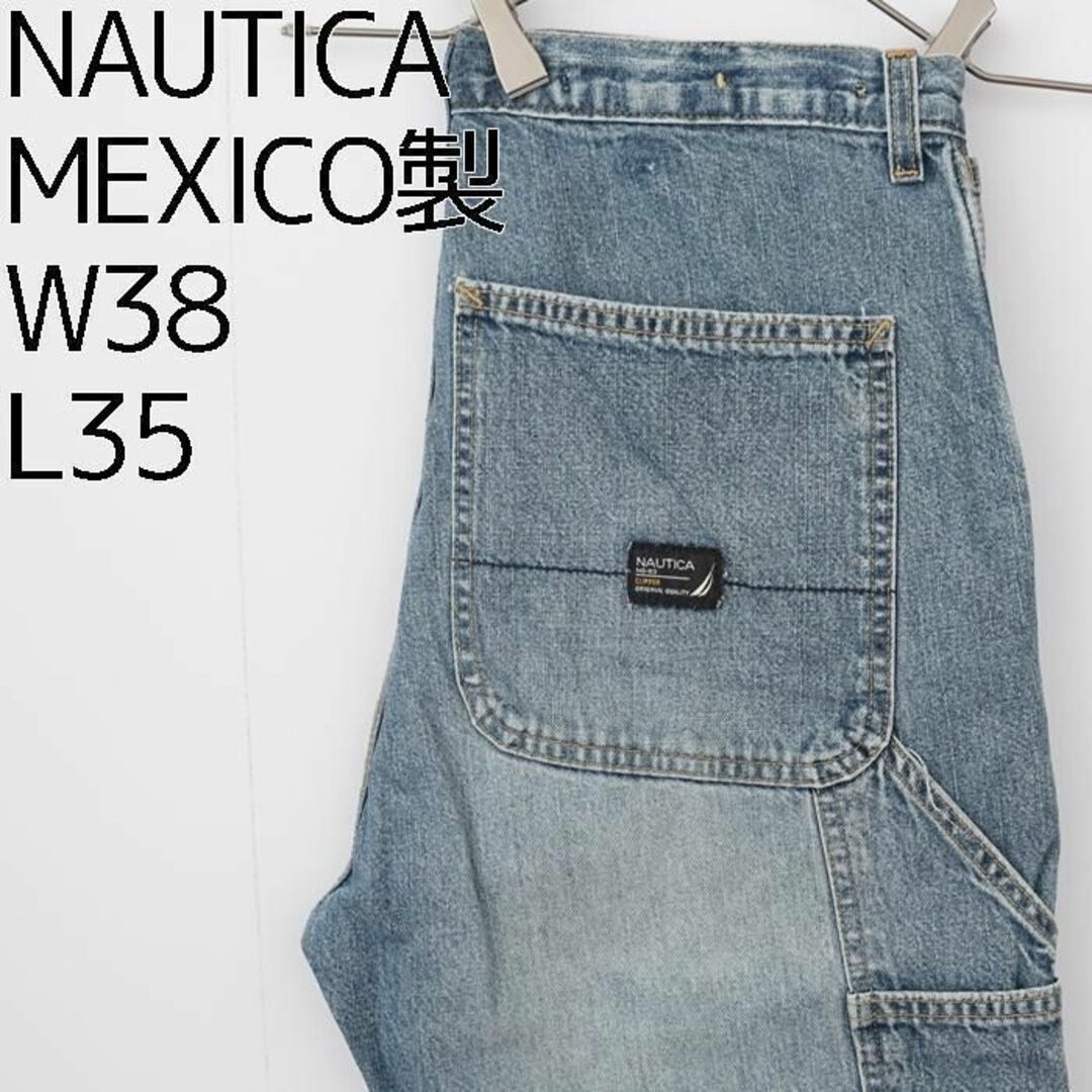 NAUTICA(ノーティカ)のW38 NAUTICA ノーティカ ワイドペインターパンツ バギー ブルー 青 メンズのパンツ(デニム/ジーンズ)の商品写真